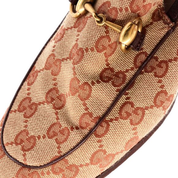 Gucci Women's Jordaan Loafers GG Canvas Brown - Picture 6 of 6